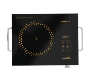 Havells 2200 Watt Infrared Induction Cooktop Glo TV22-6KV Surge Protection, Sensor Touch,Universal Utansil Compatibility, SS304 Food grade grill
