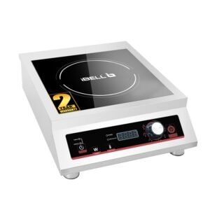 IBELL Induction Cooktop, Commercial Purpose & Heavy Duty, 3500W, Toughened Glass Top, Strong Metal Body, Auto-Off Protection, Timer Function, For Restaurants & Hotels (Silver)