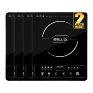 iBELL 20YO Induction Cooktop 2000 W – Pack of 4 | Double/Single Coil Electric Stove with Full Touch Control, Auto Shut-Off & Overheat Protection, Crystal Glass Surface, 1+1 Year Warranty