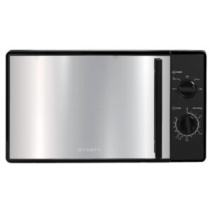 Faber Instacook20_S Standalone 20L Microwave Oven |700W|6 Auto Cook Menu | Knob Control | Reheat & Defrost | Glass Turntable | Child Safety Lock | Easy Clean Coating|Power Level 5|2 Yrs Warranty|Black