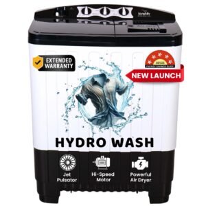 Ionstar 7.5 Kg Semi Automatic Washing Machine - 5 Star Rated - 2025 - Top Load - Jet Pulsator - Magic Filter - Special Air Dryer - Buzzer - Wheels - Powerful Copper Motor - 1500 RPM (STAR75-AQUA-B)