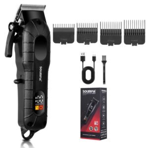 SOLIMPIA HT-671 Salon Series Professional Digital Display Cordless Hair Clipper Electric Hair Cutter Kit Wireless Hair Grooming Trimmers Set, Li-ion Battery 1200mAh 180 minutes Runtime, BLACK A